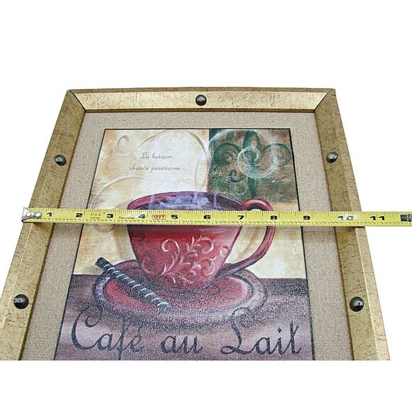 Coffee Decor Cafe Decorative Framed Wall Art Mocha Plate W/ Stand Coffee Center - Picture 12 of 12